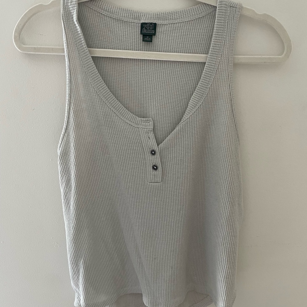 Wild Fable Gray Buttoned Tank Top